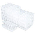 19 Pack Rectangular Clear Plastic Storage Containers | Hinged Lid, For Beads and Small Craft Items, 5.7 x 3.35 x 1.38 inch - size: 5.7 x 3.35 x 1.38 inch