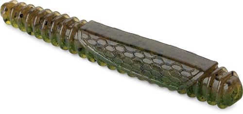 CrushCity Ned BLT Soft Plastic Ned Rig Stick Bait, Compact Finesse Worm for Mushroom Jig Heads & Pressured Bass - color: Green Pumpkin Watermelon, size: 3"