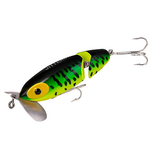 Arbogast Jitterbug Topwater Bass Fishing Lure - Excellent for Night Fishing - color: Fire Tiger, size: 3 1/2", 5/8 oz
