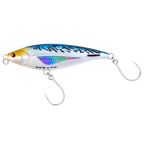 Alwonder High Speed Trolling Lures Saltwater Fishing Lures 6"/3oz Sinking Twitch Bait 7/0 Hook Deep Diving Jerkbait Fishing Plug Offshore Lure for Tuna Striper Mackerel - color: Chrome Blue Mackerel