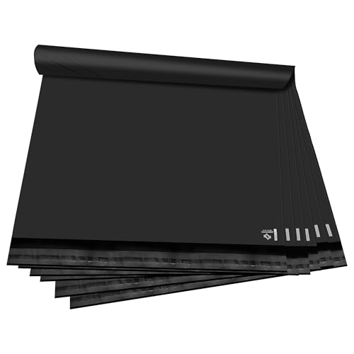 KKBESTPACK BLACK 24x24 100 PCS Large Poly Mailers Shipping Bags for Small Business – Self Sealing Package Envelopes - color: Black, size: 24" x 24" 100pcs