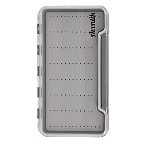 Waterproof Fly Fishing Boxes Super Slim Transparent Fishing Tackle Storage Easy Grip Foams Multi Magnetic Compartments Fishing Tackle Storage Trays 7.36"X4.02"X0.63"(Grey-H046LB) - color: Grey-LB