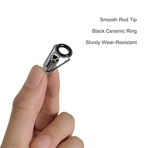 8pcs Fishing Rod Tip Repair Kit Rod Top Tips Replacement Fishing Rod Tips Stainless Steel Ceramic Ring Guide Tips - color: Silver Large Fishing Rod Tips