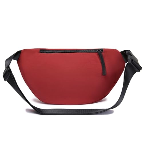 Women Sling Bags Girl Fanny Pack Crossbody Handbag Men Shoulder Bag Unisex Classic Nylon Waist Packs Purse Hiking Chest Bag, Easy Carry Any Phone, Wallet, Red - color: Red