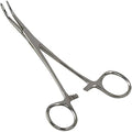 Precision Kelly Hemostat Forceps Locking Tweezers Clamp, Silver, Straight and Curved Stainless Steel (Curved, 8") - size: 8", style: Curved
