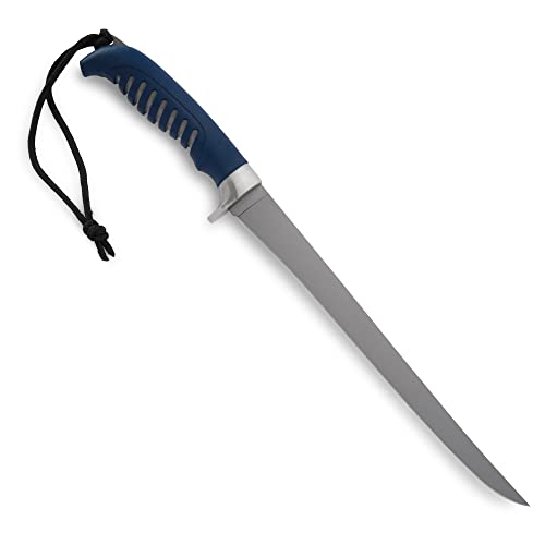Buck Knives 225 Silver Creek Fixed Fillet Knife, 9-5/8" Titanium Coated Flexible Blade, Anti-Slip Rubber Grip, Portable Fishing Knife for Saltwater & Freshwater, Fishing Gear, 5.3 oz - size: 9"