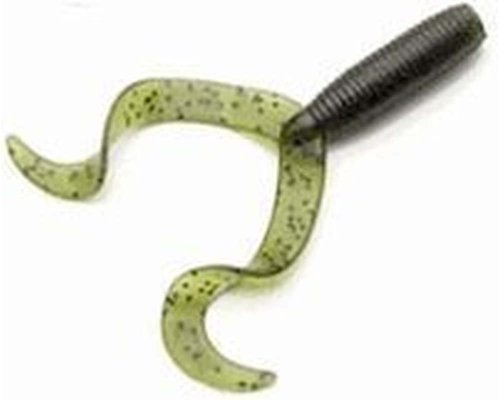 Yamamoto Custom Baits Double Tail Grub Soft Plastic Bait, 20-Pack, Bass Fishing Soft Plastic Lure, Multiple Sizes & Colors - color: WATERMELON W/ LARGE BLACK FLAKE, size: 4"