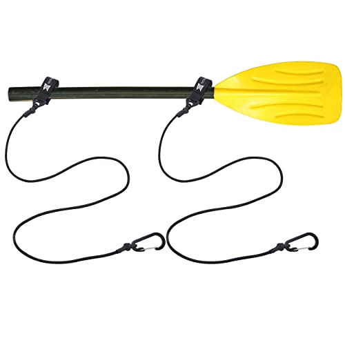 Kayak Paddle Leash, Paddle Leash Lightweight Coiled Kayak Rod Leashes for SUP Kayaking Canoing Fishing Boating - color: Black - 2 Pack