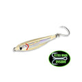 Fat Cow Shatterproof Epoxy Jig Fat Minnow with in-Line Hook and Extra Treble Hook - color: Bone, size: 1 oz