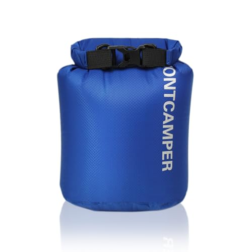 Waterproof Dry Bag 3L – 30D Nylon Roll Top Dry Sack with PU Coating, Lightweight Water-Resistant Storage for Kayaking, Camping, Hiking, Fishing & Beach (Blue) - color: Blue, size: 3L