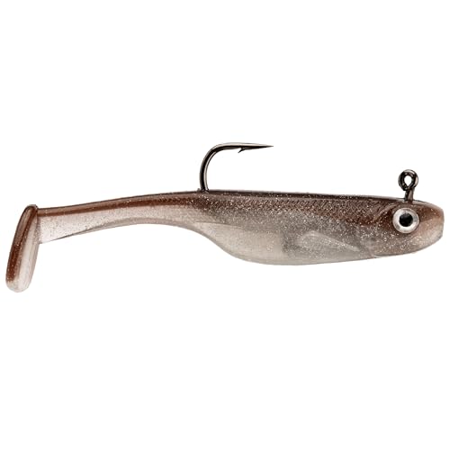Strike King Homing Minnow Fishing Lure, Pre-Rigged Soft Plastic Swimbait, 3-Pack - color: Reel Shad, size: 2.5", 3/8oz