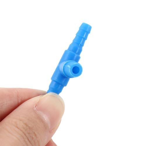 Pokinge 20pcs Aquarium Control Valve, 2 Way Air Valve Aquarium Regulator Pipe Connector, Plastic T-Shaped Air Line Tube Valves for 4 mm Hose Air Line Tubing Connector