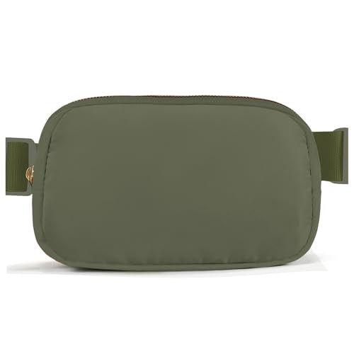 Belt Bag Zipper Fanny Pack Crossbody Bags for Women,Fashion Nylon Waist Packs, Water Repellent Two Way wear with Adjustable Strap Gifts for Teenage Girls Women Men(dark green) - color: dark green
