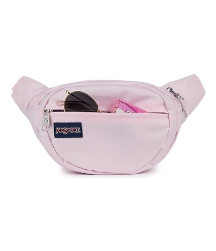 JanSport Fifth Avenue Fanny Pack Crossbody Bags for Women, Men - Stylish, Durable Waist Bag with Adjustable Belt, Main Zippered Pocket, Quick Stash Pocket - Travel Essentials - Black - color: Pink Ice