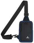 Peicees Small Crossbody Sling Bag Chest Bag Dual Pocket Water Resistant Fanny Pack Running Phone Holder for Men Women Workout Travelling, Dark Blue - color: Dark Blue