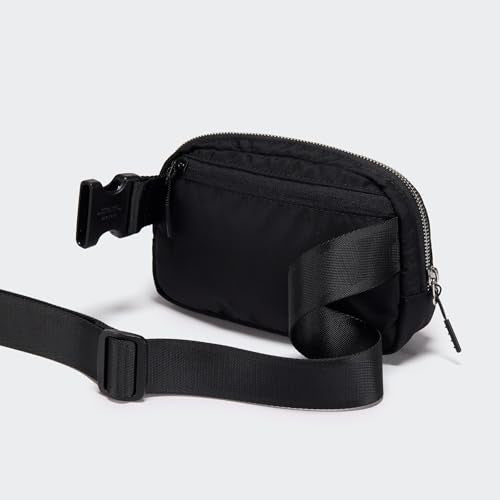 Pander Unisex Belt Bag Fanny Pack for Women with Adjustable Strap, Small Waist Pouch for Workout Running Traveling Hiking - color: Black