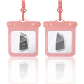 2 Pack Submersible Waterproof Wallet Dry Car Key Fob Case Bag,Swimming Surfing Water Sports Small Waterproof Pouch Holder for Door Ship Card Credit ID Card Driver Fishing License Cash Coins-Pink - color: Pink-2PCS