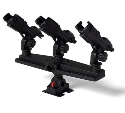 Caddis Sports Rod Holder – Adjustable Fishing Rod Holder for Float Tubes, Pontoon Boats, Fits Fly, Spinning & Casting Rods by Caddis - color: Platinum Triple Rod Holder