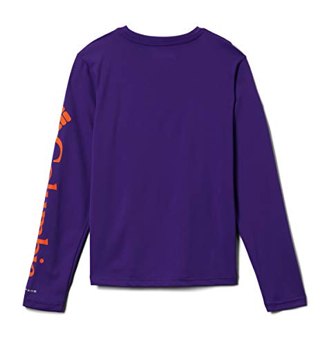 Columbia Kids CLG Terminal Tackle™ Long Sleeve Shirt (Little Kids/Big Kids) - color: Cle - Vivid Purple/Spark Orange, size: XX-Small