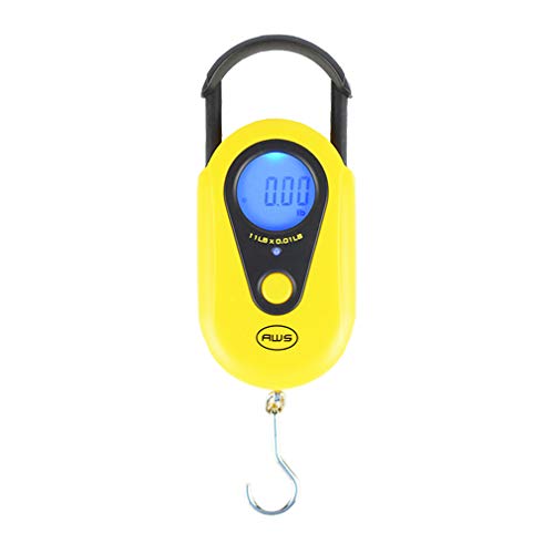 Industrial Precision Digital Hanging Scale, LCD Screen, Digital Weigh Scale Yellow, 11lb (AMW-SR-5) - American Weigh Scales