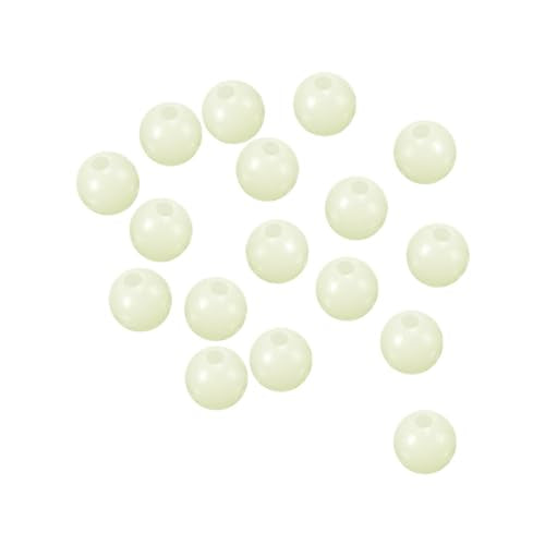 PATIKIL Glow Fishing Beads Plastic Round Rubber Luminous Fishing Bait Eggs Rig Bead Tackle Lures Accessories with Box - color: White, size: 6mm