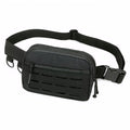 Small Waist Bag Fanny Pack for Men Women, Military Style Belt Bag with MOLLE System, Water-Resistant & Adjustable Strap for Running, Hiking, Festivals, Gym (Black) - color: Black