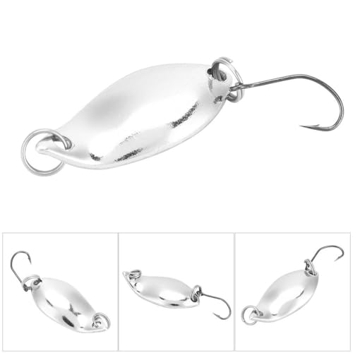 20Pcs Spoon Fishing Lures Kit – Metal Wobbler Baits with Single Hooks for Trout, Bass, Panfish in Freshwater & Saltwater Fishing - size: Silver-2.5g