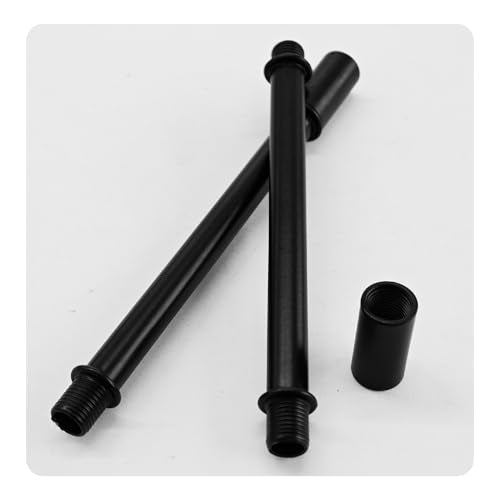 4 Sets 4.7” Straight Pipe Lamp Stem Kit, M10 Double End Threaded Lamp Rod Long Extension Risers, Black Lamp Parts Replacement for DIY Floor Lamps, Table Lamps & Ceiling Lights - size: 4.7”