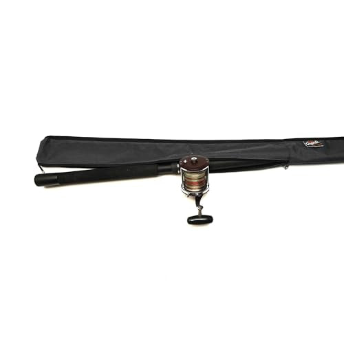 Full-Enclosure Fishing Rod Sleeve Bag Cover Sock Protector. Fits Conventional & Spinning Rods. Made in USA - color: Black, size: 10' feet (120 inches long), style: 8 inches in circumference
