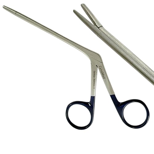 New German Hartman Alligator Micro Forceps 3.5 Inches Serrated Blue Rings Ent Instruments Cynamed