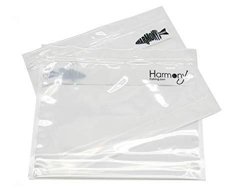 Harmony Fishing Bait Bags (10 Pack) - Durable Clear Storage Bag Organizers for Soft Plastic Baits, Lures, Tackle, and Fishing Accessories