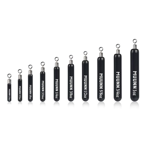 10 Pack Tungsten Skinny Drop Shot Weights, Pencil Sinkers with Round Eye for Free Rig & Finesse Bass Fishing, Drop Shot Rig Weights - color: Matte Black, size: 3/32oz - 5 Pack