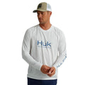 HUK Men's Pursuit Vented Long Sleeve Fishing Shirt (+30 UPF) - color: White 2.0, size: Small