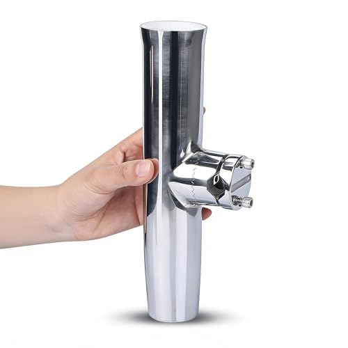 Tournament Style Boat Fishing Rod Holders, Stainless Steel Rail Mount Fishing Rod Holder Clamp on 1" to 1 1/4" Rail for Marine Boat Yacht