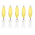 Fishing Spoons Fishing Lures Casting Spoon Metal Jig Lure Trout Lures for Freshwater/Saltwater, Reflective Spoons Bait with Treble Hooks Fishing Tackle 5 Pcs - color: Golden (5pcs), size: 5/8oz