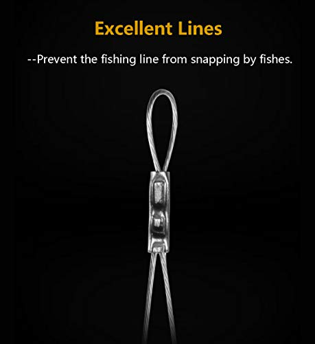 Dyxssm Fishing Hook and Leader, Fishing Rig Hooks with Wire Line Leader - size: 16#