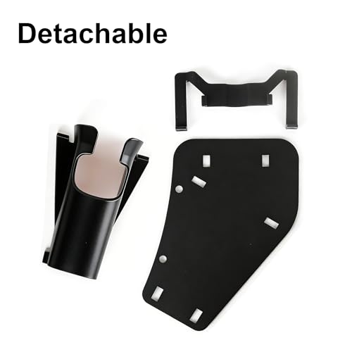 [Hands-Free] Slide-in Fishing Rod Holster for Belt - Portable Waist Rod Holder with 2PCS High-Elastic Rod Straps - Lightweight ABS Fishing Pole Carrier for Wading, Fly Fishing & Shore Fishing - Black