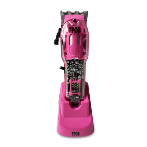 TPOB Slime 2 Candy Edition Barber Hair Clippers for Men 6800 RPM with Matte Pink Case and Taper Blade - color: Candy