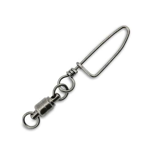 AFW Solid Brass Ball Bearing Snap Swivels with Welded Rings - Black Finish, Up to 450 lb Test Capacity, Patented Bullet Shaped Head for Reduced Water Resistance, Fluid Rotation - size: 50 pc, #6, 180 lb test