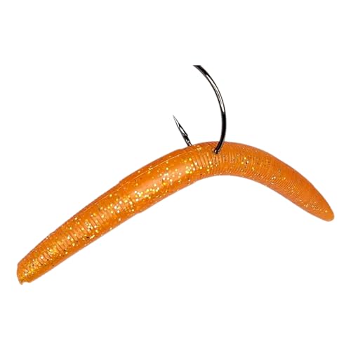 Moose Baits 5" Stickbaits | Worms for Bass Fishing - Premium Stick Bait, Wacky Worms/Soft Plastic Largemouth Bass Rubber Worms, 10 Count Fishing Worms Perfect for Bass Fishing Kit - color: Tangerine