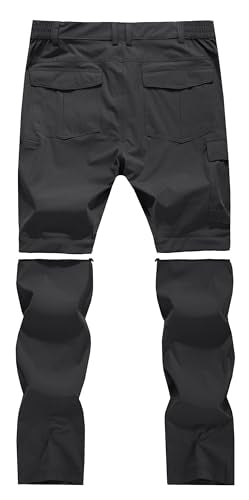 Men's Convertible Hiking Pants Zip Off Quick Dry Lightweight Safari Travel Camping Fishing Cargo Outdoor Pants - color: Grey, size: 40