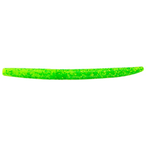 Yamamoto 5" Senko Soft Stick Bait, 10-Pack, Bass Fishing Soft Plastic Lure, Multiple Colors - color: CHARTREUSE W/ LARGE GREEN & CHARTREUSE FLAKE