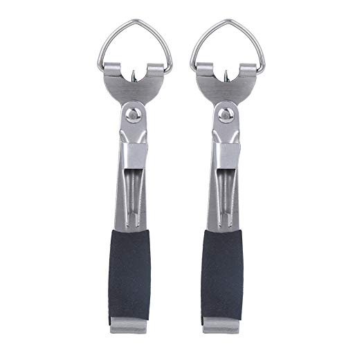 The 2 Pieces 4 in 1 Fly Line Clippers 2Pcs Fly Fishing Quick Knot Tool Fast Nail Knotter Lines Clipper Hook Eye Cleaner with Retractor Fishing Knot Tying Tool Quick Knot Tool Fast Nail Knot