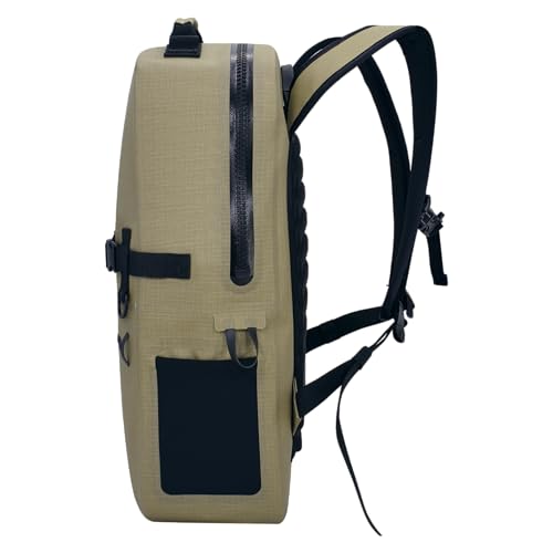Breakwater Supply™ Fogland CORDURA Waterproof IP68 Submersible Backpack | Laptop Sleeve & Airtight Zippers for Outdoors, Travel, Hiking, Fishing, Floating Dry Bag, Unisex, TPU (Safari Tan, 25L) - color: Cordura Safari Tan, size: 25L