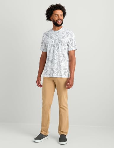 HUK Men's Drift Short Sleeve Lightweight Jersey Crew, Performance Fishing Shirt with UPF Sun Protection - color: White, size: Small