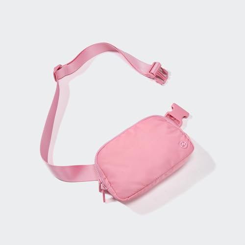 Pander Two Way Zipper Fanny Pack Nylon Everywhere Belt Bag for Women, Water Repellent Waist Packs, Crossbody Bags with Adjustable Strap (Light Pink). - color: Light Pink