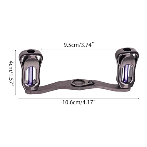 Fishing Reel Handle, Carbon Fiber Baitcasting Reel Handle Lightweight Double Arm Handles for Freshwater Saltwater - color: Light Purple