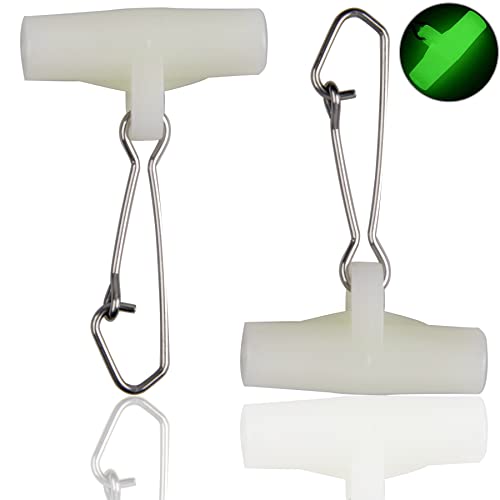 Sinker Slides for Fishing,Fishing Line Sinker Slides with Duo Lock Sinkers Weight Silder Sleeve Swivel Duo Lock Snaps for Saltwater Surf Bottom Fishing Fish Fider Rig Catfish Rig - color: Glow Hook Snap, size: 35 Pack