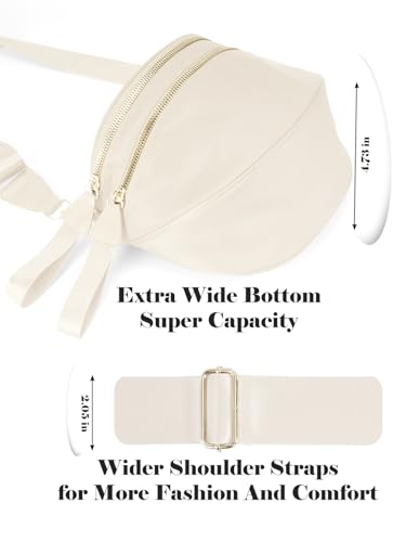 Pure Colour Crossbody Bag Bum Bag for Women,Spacious Purse Fanny Packs Belt Bag,Oversized Bum Bag (Colour Bum Bag-Beige) - color: Colour Bum Bag-Beige