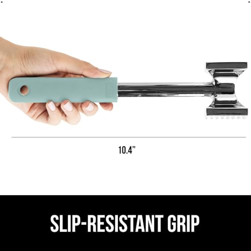 GORILLA GRIP BPA-Free Patented Dual-Sided Meat Tenderizer Tool, Soft Comfortable Handle with Hanging Hole, Heavy Duty Kitchen Mallet for Steak Beef Fish, Chicken Cutlet Pounder, Dishwasher Safe, Mint - color: Mint